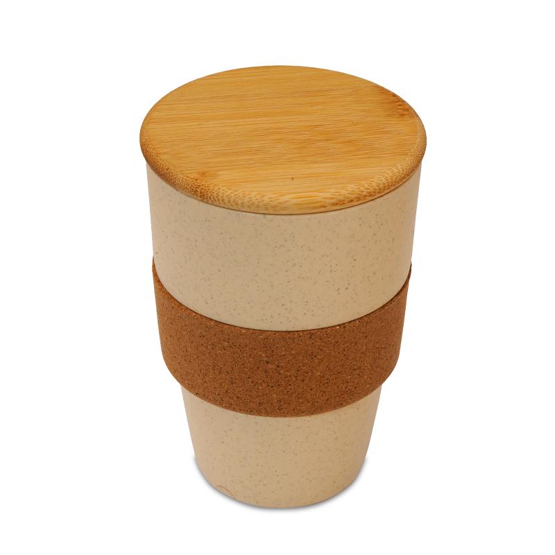 Customized travel cup single wall tumbler with cork grip